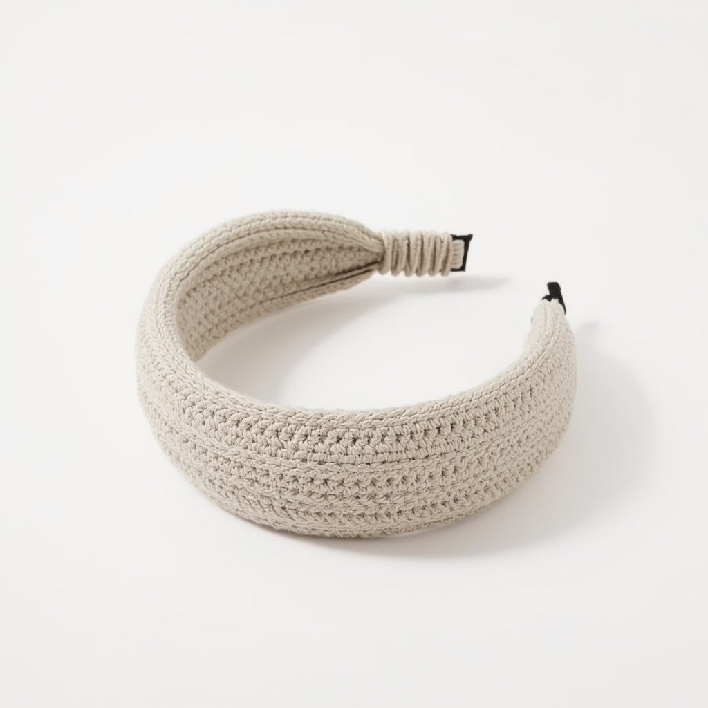 Crochet Cotton Headband – Wide Stretch Hair Band, One Size