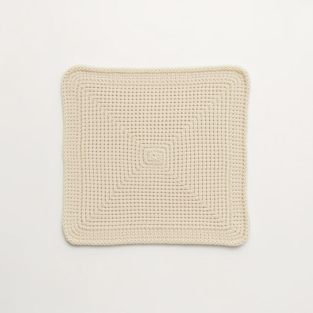 Crochet Cotton Dishcloths, Set of 4 – Reusable Kitchen Cloths, 20 × 20 cm