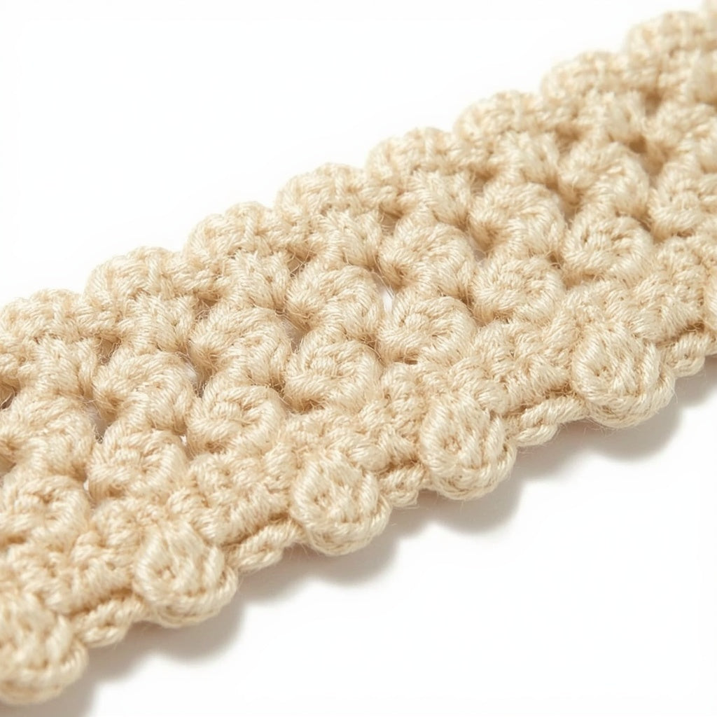 Crochet Cotton Headband – Wide Stretch Hair Band, One Size