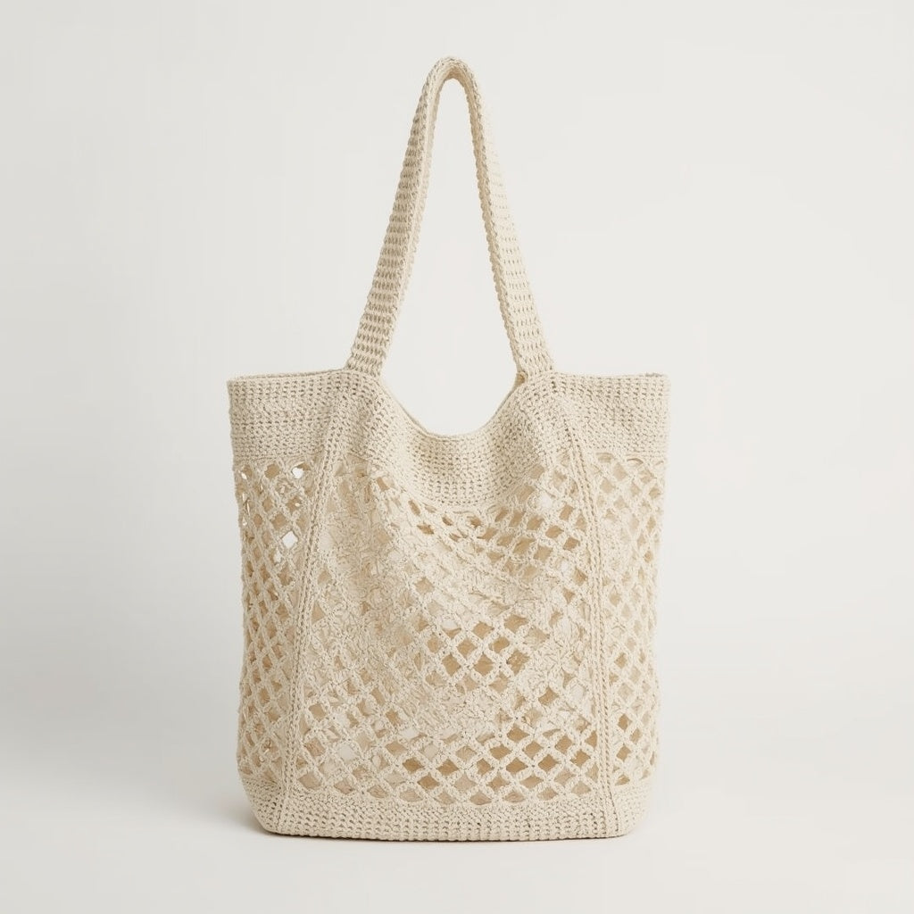 Crochet cotton market tote by Nofara